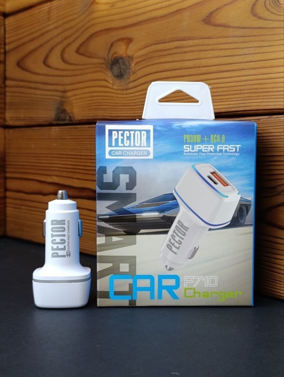فندکی اورجینال پکتور PECTOR دو پورت / 55W / مدل P710 / سوپرفست شارژ