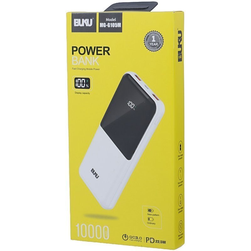 پاوربانک 10000 mAh برند BUKU مدل MG-G105m دارای 1 سال گارانتی