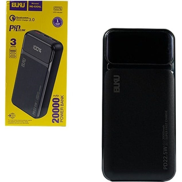 پاوربانک 20000 mAh برند BUKU مدل MG-G104L دارای 1 سال گارانتی