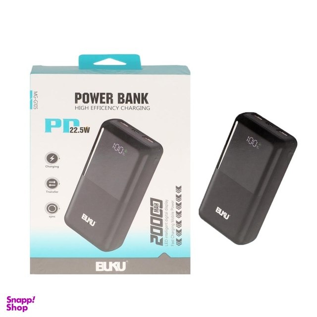 پاوربانک 20000 mAh برند BUKU مدل MG-G105 دارای 1 سال گارانتی