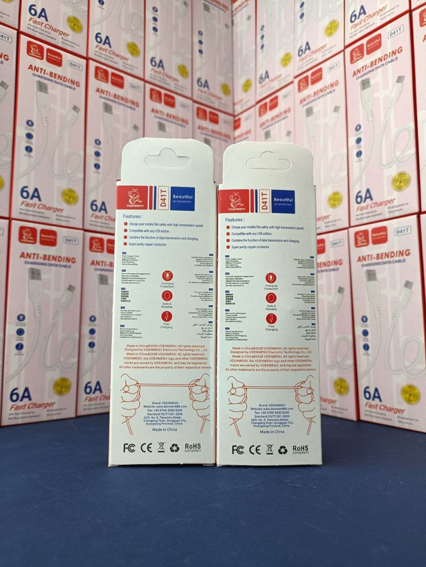 کابل شارژ DENMEN مدل D41T تایپ سی